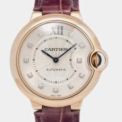 Cartier Cream 18K Rose Gold Ballon Bleu WJBB0010 Automatic Women's Wristwatch 36mm