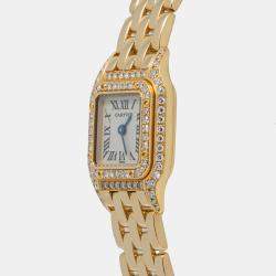Cartier Panthere 2360 Quartz Cream 18K Yellow Gold Women's Wristwatch 17 mm
