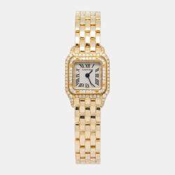 Cartier Panthere 2360 Quartz Cream 18K Yellow Gold Women's Wristwatch 17 mm
