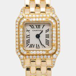 Cartier Panthere 2360 Quartz Cream 18K Yellow Gold Women's Wristwatch 17 mm