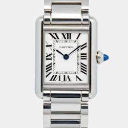 Cartier Tank Must WSTA0051 Quartz Silver Stainless Steel Women's Wristwatch 22 mm