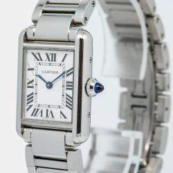 Cartier Tank Must WSTA0051 Quartz Silver Stainless Steel Women's Wristwatch 22 mm