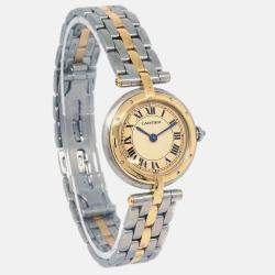 Cartier Panthere Vendome 1057920 Quartz Beige 18k Yellow Gold Stainless Steel Women's Wristwatch 24 mm