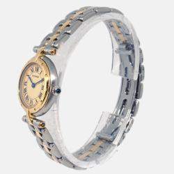 Cartier Panthere Vendome 1057920 Quartz Beige 18k Yellow Gold Stainless Steel Women's Wristwatch 24 mm