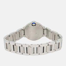 Cartier Ballon Bleu WE902073 Quartz Silver Stainless Steel Diamond Women's Wristwatch 28 mm