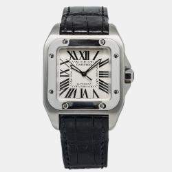 Cartier Santos 100 W20106X8 Automatic Silver Stainless Steel Women's Wristwatch 33 mm
