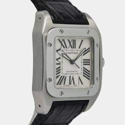 Cartier Santos 100 W20106X8 Automatic Silver Stainless Steel Women's Wristwatch 33 mm