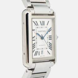 Cartier Tank Must 4324 Silver Stainless-Steel Automatic Women's Wristwatch 31 mm