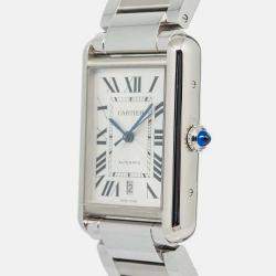Cartier Tank Must 4324 Silver Stainless-Steel Automatic Women's Wristwatch 31 mm