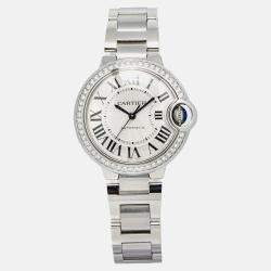 Cartier Ballon Bleu W4BB0016 Quartz Silver Stainless Steel Women's Wristwatch 33 mm