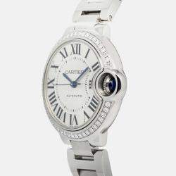 Cartier Ballon Bleu W4BB0016 Quartz Silver Stainless Steel Women's Wristwatch 33 mm