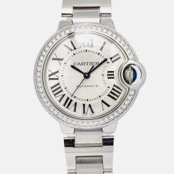 Cartier Ballon Bleu W4BB0016 Quartz Silver Stainless Steel Women's Wristwatch 33 mm