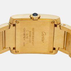 Cartier Tank Francaise WGTA0113 Quartz Silver 18k Yellow Gold Women's Wristwatch 27 mm