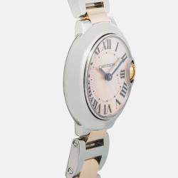 Cartier Ballon Bleu W6920034 Automatic MOP 18K Rose Gold Stainless Steel Women's Wristwatch 28 mm