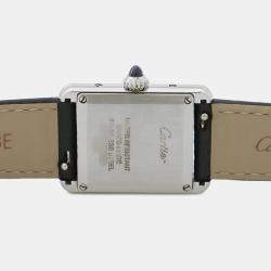 Pre Owned Cartier Tank WSTA0042 Quartz Silver Stainless Steel Women's Wristwatch 22 mm