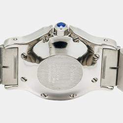 Cartier Santos Octagon Automatic White 18k Yellow Gold Stainless Steel Women's Wristwatch 29 mm