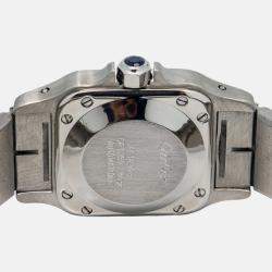 Pre Owned Cartier Santos 1170902 Automatic White 18K Yellow Gold Stainless Steel Women's Wristwatch 24mm