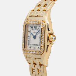 Cartier Panthere WF307089 Automatic White 18k Yellow Gold Women's Wristwatch 22 mm