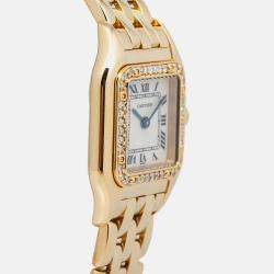 Cartier Panthere WF307089 Automatic White 18k Yellow Gold Women's Wristwatch 22 mm