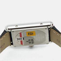 Pre Owned Cartier Black Stainless Steel Alligator Leather Tank Must WSTA0072 Women's Wristwatch 25.5 mm