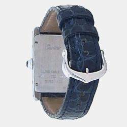 Pre Owned Cartier Tank Americaine W2601956 Quartz Silver 18k White Gold Women's Wristwatch 19 mm