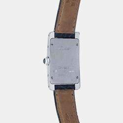 Pre Owned Cartier Tank Americaine W2601956 Quartz Silver 18k White Gold Women's Wristwatch 19 mm