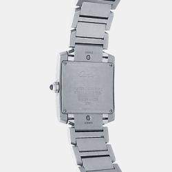 Pre Owned Cartier Tank Francaise WE110007 Quartz Silver Stainless Steel Women's Wristwatch 25 mm