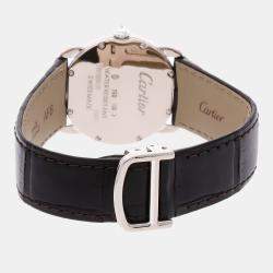 Pre Owned Cartier Ronde Louis Cartier WR000251 Quartz White 18k White Gold Women's Wristwatch 29mm