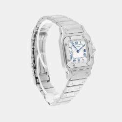 Pre Owned Cartier Santos Galbee W20056D6 Quartz Silver Stainless Steel Women's Wristwatch 24 mm
