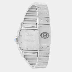 Pre Owned Cartier Santos Galbee W20056D6 Quartz Silver Stainless Steel Women's Wristwatch 24 mm