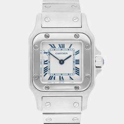 Pre Owned Cartier Santos Galbee W20056D6 Quartz Silver Stainless Steel Women's Wristwatch 24 mm
