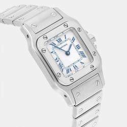 Pre Owned Cartier Santos Galbee W20056D6 Quartz Silver Stainless Steel Women's Wristwatch 24 mm