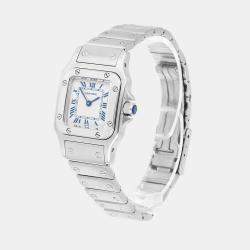 Pre Owned Cartier Santos Galbee W20056D6 Quartz Silver Stainless Steel Women's Wristwatch 24 mm