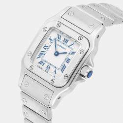 Pre Owned Cartier Santos Galbee W20056D6 Quartz Silver Stainless Steel Women's Wristwatch 24 mm