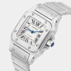 Pre Owned Cartier Santos Galbee W20054D6 Automatic Silver Stainless Steel Women's Wristwatch 24 mm