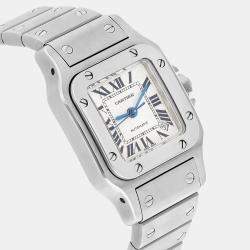 Pre Owned Cartier Santos Galbee W20054D6 Automatic Silver Stainless Steel Women's Wristwatch 24 mm