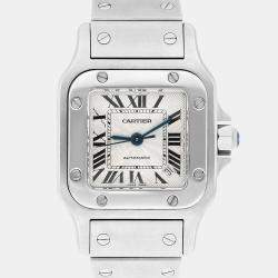 Pre Owned Cartier Santos Galbee W20054D6 Automatic Silver Stainless Steel Women's Wristwatch 24 mm