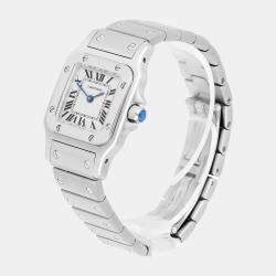 Pre Owned Cartier Santos Galbee W20056D6/1565 Quartz Silver Stainless Steel Women's Wristwatch 24 mm