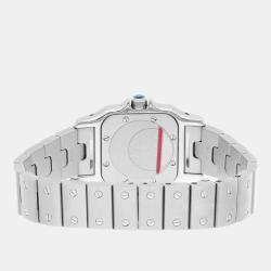 Pre Owned Cartier Santos Galbee W20056D6/1565 Quartz Silver Stainless Steel Women's Wristwatch 24 mm