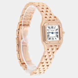 Pre Owned Cartier Panthere WGPN0006 Quartz Silver 18K Rose Gold Women's Wristwatch 23mm
