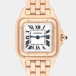 Pre Owned Cartier Panthere WGPN0006 Quartz Silver 18K Rose Gold Women's Wristwatch 23mm