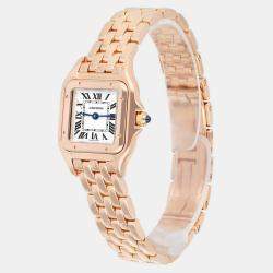 Pre Owned Cartier Panthere WGPN0006 Quartz Silver 18K Rose Gold Women's Wristwatch 23mm