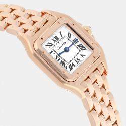 Pre Owned Cartier Panthere WGPN0006 Quartz Silver 18K Rose Gold Women's Wristwatch 23mm