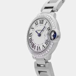 Pre Owned Cartier Ballon Bleu W4BB0015 Quartz White Stainless Steel Women's Wristwatch 28mm