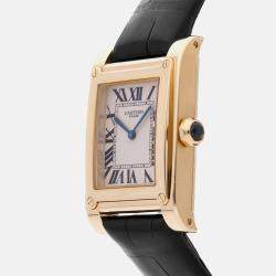 Pre Owned Cartier Tank A Vis W1529451 Automatic Silver 18k Yellow Gold Women’s Wristwatch 27 mm