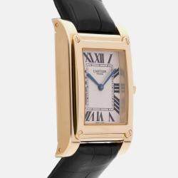 Pre Owned Cartier Tank A Vis W1529451 Automatic Silver 18k Yellow Gold Women’s Wristwatch 27 mm