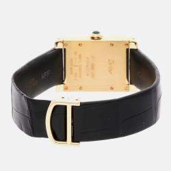 Pre Owned Cartier Tank A Vis W1529451 Automatic Silver 18k Yellow Gold Women’s Wristwatch 27 mm