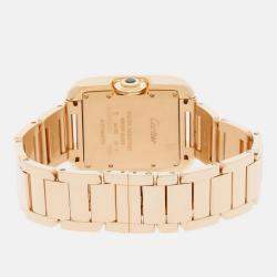 Pre Owned Cartier Tank W5310015 Automatic Silver 18k Yellow Gold Women’s Wristwatch 29 mm