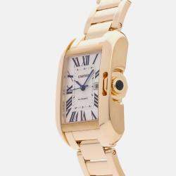 Pre Owned Cartier Tank W5310015 Automatic Silver 18k Yellow Gold Women’s Wristwatch 29 mm