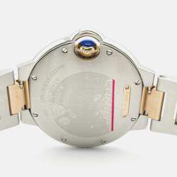 Pre Owned Cartier Ballon Bleu WE902077 Automatic Silver 18k Rose Gold Women's Wristwatch 32.5 mm